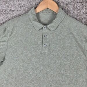 Vuori Mens Strato Tech Polo Shirt Small Green Heather Short Sleeve Performance